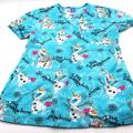 Disney Tops | Disney Frozen Olaf Snowman Blue Scrub Top Size Xs “I Feel All Warm Inside" Euc | Color: Blue | Size: Xs