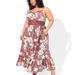 Torrid Dresses | New Torrid 2 (2x 18/20) Emma Floral Mauve Lace Inset Gauze Maxi Sun Tank Dress | Color: Tan | Size: 2x