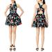 Kate Spade Dresses | Kate Spade Saturday Fit & Flare Dress High Neck Open Back Cut Out Back Floral | Color: Black/Red | Size: 6