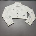 Disney Jackets & Coats | Disney Frozen White A Silver Sparkle Denim Jean Jacket Girls Size 7-8 | Color: Silver/White | Size: 7g