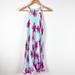 Nine West Dresses | Nine West Floral Halter Pleated Dress S Nwt | Color: Green/Purple | Size: S