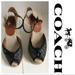 Coach Shoes | Coach Peep-Toe Megan Canvas With Logo Espadrilles. Size 5 | Color: Black/Gray | Size: 5