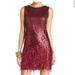 Jessica Simpson Dresses | Burgundy Red Sequin Feather Flapper Dress | Color: Red | Size: 4