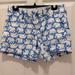 Lilly Pulitzer Shorts | Lilly Pulitzer Women’s Blue Mid Rise Shorts With Elephant Print Pre Owned Size 6 | Color: Blue | Size: 6