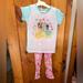 Disney Pajamas | Little Girl Disney Princess Two Piece Summer Pajamas. | Color: Blue/Pink | Size: 10g