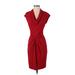 Michael Kors Collection Casual Dress - Sheath Cowl Neck Short sleeves: Red Print Dresses - Women's Size 4