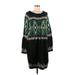 Free People Casual Dress - Shift Scoop Neck Long sleeves: Green Dresses - Women's Size Medium