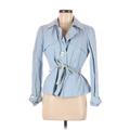 Nine West Jacket: Short Blue Print Jackets & Outerwear - Women's Size Medium Petite