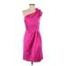 David's Bridal Cocktail Dress - Party Open Neckline Sleeveless: Pink Solid Dresses - Women's Size 4