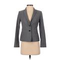 Ann Taylor Blazer Jacket: Short Gray Print Jackets & Outerwear - Women's Size 00 Petite