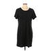 32 Degrees Casual Dress - Shift Scoop Neck Short sleeves: Gray Dresses - Women's Size Large