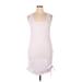 Sundry Casual Dress - Bodycon Scoop Neck Sleeveless: White Print Dresses - Women's Size X-Large