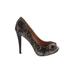 Badgley Mischka Heels: Pumps Platform Feminine Black Shoes - Women's Size 7 - Peep Toe