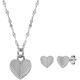 Ohrring und Ketten Set FOSSIL "HARLOW, JF04669SET" Schmuck-Sets silberfarben (edelstahlfarben) Damen Brautschmuck