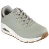 Slip-On Sneaker SKECHERS "UNO SHIMMER AWAY", Damen, Gr. 40, grün (grün, sage), Lederimitat, kontrastfarbene Details, sportlich, Schuhe Sneaker, Slipper, Freizeitschuh, Plateausneaker mit modischem Keilabsatz