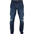 Bequeme Jeans URBAN CLASSICS "Urban Classics Herren Distressed Stretch Denim Pants" Gr. 30, Normalgrößen, blau (darkblue destroyed washed) Herren Jeans