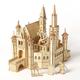 3D Wooden Puzzle, Lost Castle Wooden Assembled Model, DIY Handmade Toys Model Building Kits for Home Office Decoration