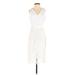 Lovers + Friends Casual Dress - Sheath V-Neck Sleeveless: Ivory Solid Dresses - Women's Size X-Small