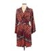 Banana Republic Casual Dress - Wrap: Burgundy Zebra Print Dresses - Women's Size 12