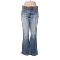 CALVIN KLEIN JEANS Jeans - Mid/Reg Rise Flared Leg Boyfriend: Blue Bottoms - Women's Size 6 - Medium Wash