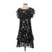 Max Studio Casual Dress - DropWaist: Black Print Dresses - Women's Size Small