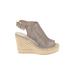 Kenneth Cole New York Wedges: Gray Shoes - Women's Size 8 - Peep Toe