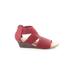 Croft & Barrow Wedges: Red Print Shoes - Women's Size 7 - Open Toe