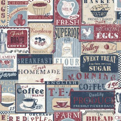 Galerie Wallcoverings Nostalgie Collection Enamel Signs Non-woven Matte Wallpaper Roll