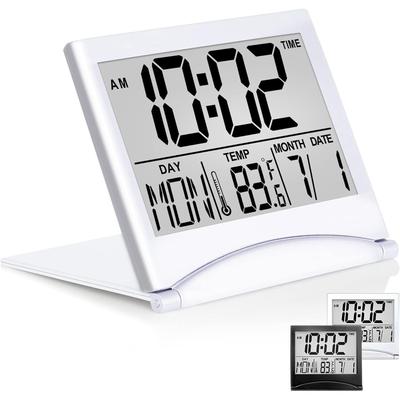 Foldable Digital Travel Alarm Clock - Silver