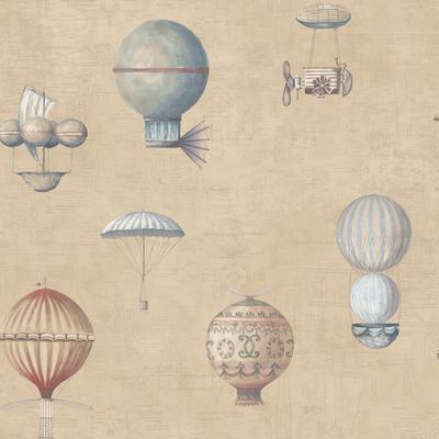 Galerie Wallcoverings Nostalgie Collection Air Ships Balloons Effect Non-woven Metallic Wallpaper Roll