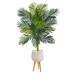 58" Golden Cane Artificial Palm Tree in White Planter with Stand - 19"