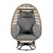 Rattan Egg Patio Chair,Outdoor Swivel Chair with Cushions and Rocking