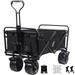 Collapsible Heavy Duty Beach Wagon Cart Outdoor Folding Utility Camping Garden Beach Cart with Wheels Adjustable Handle