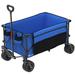 Folding Collapsible Wagon,Large Capacity Outdoor Wagons Carts Foldable Utility with Big All-Terrain Wheels & Side Pocket