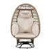 Rattan Egg Patio Chair,Outdoor Swivel Chair with Cushions and Rocking