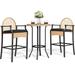 Moasis Round 2 Person Outdoor Bar Dining Set - 3 Pcs