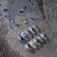 REPLSHINY-Autocollants 3D Papillon Bleu pour Nail Art Stickers de Manucure Auto-Adhésifs Thème