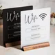 Panneau WiFi en acrylique avec base en bois panneau de code WiFi support de nuit photo décoration