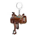 Selle Western Horse Ornement Suspendu Porte-Clé OJ Fournitures Décoratives pour Nikde Maison Mur