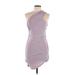 ASOS Cocktail Dress - Mini Open Neckline Sleeveless: Purple Solid Dresses - Women's Size 10