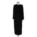 Lennie For Nina Leonard Casual Dress - Sheath High Neck Long sleeves: Black Solid Dresses - Women's Size Medium Petite