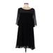 Maeve Casual Dress - A-Line Scoop Neck 3/4 sleeves: Black Print Dresses - Women's Size 6