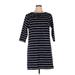 Eliza J Casual Dress - Mini Crew Neck 3/4 sleeves: Blue Print Dresses - Women's Size 14