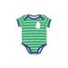 First Impressions Short Sleeve Onesie: Green Stripes Bottoms - Size 3-6 Month