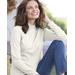 Blair Women's Essential Cotton Long-Sleeve Solid Mockneck - Ivory - 1X - Womens