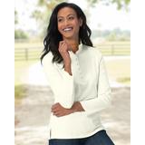 Blair Women's Essential Solid Mockneck Henley - White - 3X - Womens