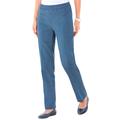 Blair Women's SlimSation® Straight-Leg Pants - Denim - 6P - Petite