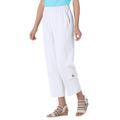 Blair Women's Captiva Button-Pocket Cropped Pants - White - PM - Petite