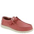 Hey Dude Wally Easy Washed Canvas - Mens 10 Red Slip On Medium