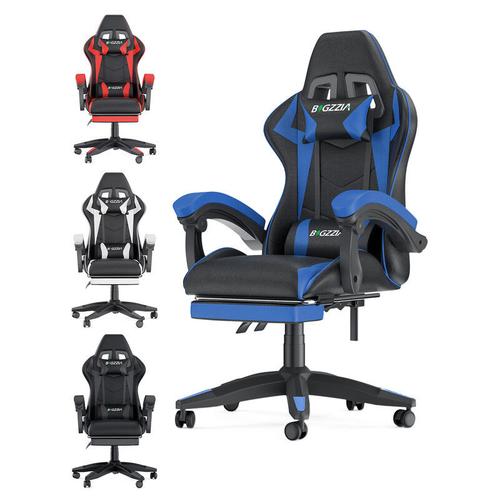 Bigzzia - Gaming Stuhl mit Fußstütze Gaming Stühle Gamer Stühle Ergonomisch mit Lendenkissen +